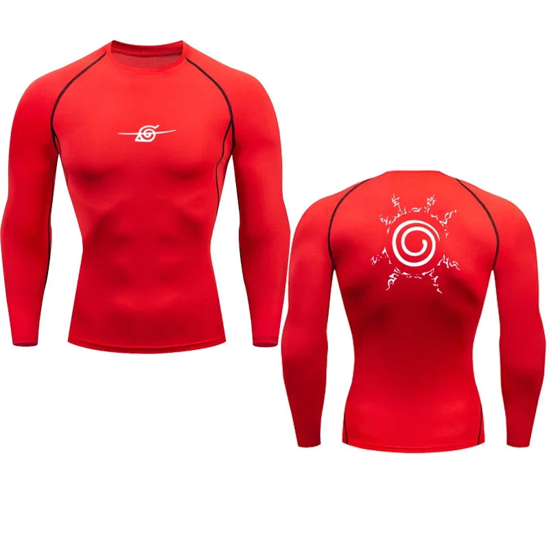 Naruto Anime Summer Short Sleeve T-Shirt Men Compression Shirt Running Quick Dry Gym Jogging Sports Shirts Rashguard Tops