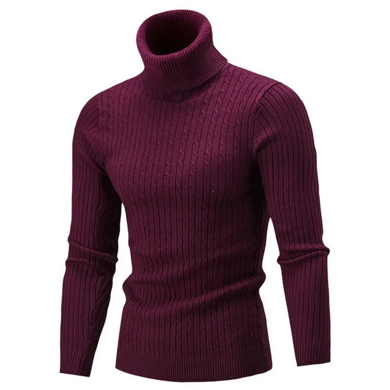 Turtleneck Pullovers Sweaters Men 2020 Autumn Winter Solid Color Long Sleeve Knitting Sweater Thickening Men's Bottoming Shirt