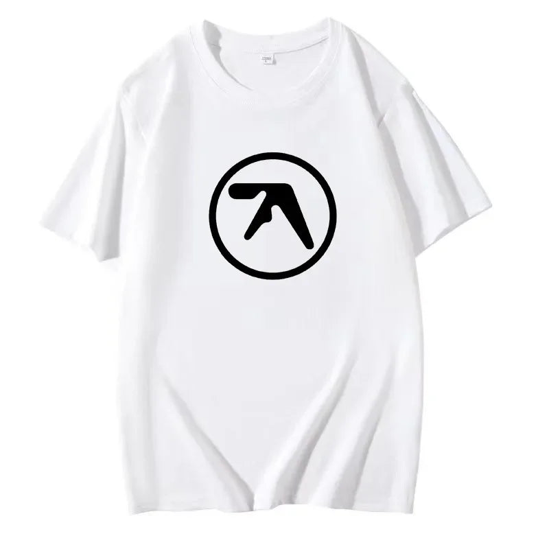 2024 Male Funny Present Fashion Aphex Twin Short Sleeves Men's Black T-Shirt Men T Shirt Print Cotton Short Sleeve T-shirt