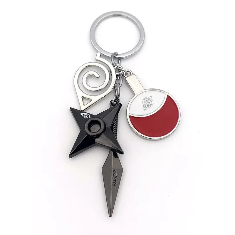 Naruto Keychain Toy Xiao Organization Red Cloud Keychain Kunai Shuriken Konoha Ninja Backpack Accessories Christmas Gift