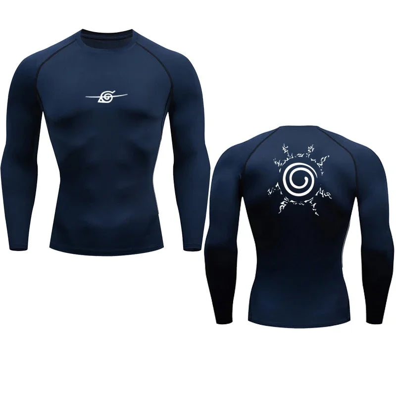 Naruto Anime Summer Short Sleeve T-Shirt Men Compression Shirt Running Quick Dry Gym Jogging Sports Shirts Rashguard Tops