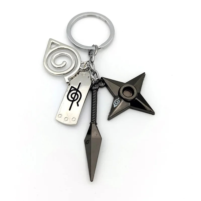 Naruto Keychain Toy Xiao Organization Red Cloud Keychain Kunai Shuriken Konoha Ninja Backpack Accessories Christmas Gift