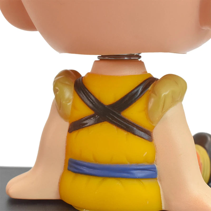 Anime Dragon Ball Z Son Goku Kuririn Shaking Head Doll PVC Action Figure Phone Bracket Car Decoration Figurine Model Toy Gifts