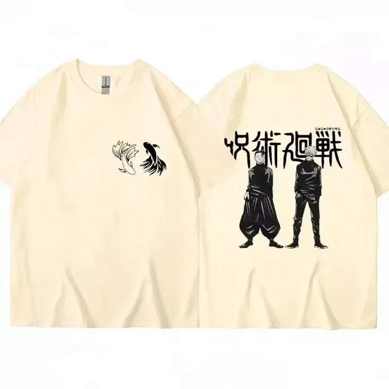 2025 Japanese animation Jujutsu Kaisen T-shirt Satoru Gojo Geto Suguru anime Harajuku style casual clothing top