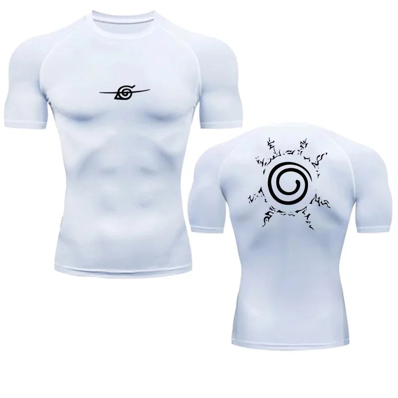 Naruto Anime Summer Short Sleeve T-Shirt Men Compression Shirt Running Quick Dry Gym Jogging Sports Shirts Rashguard Tops