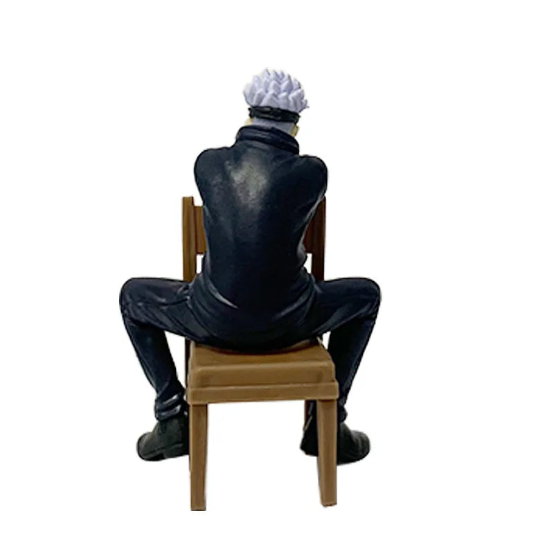 Jujutsu Kaisen 11cm 14cm Sitting Satoru Gojo Figure With Chair Break Time Collection Model Anime Decoration Toys Gifts