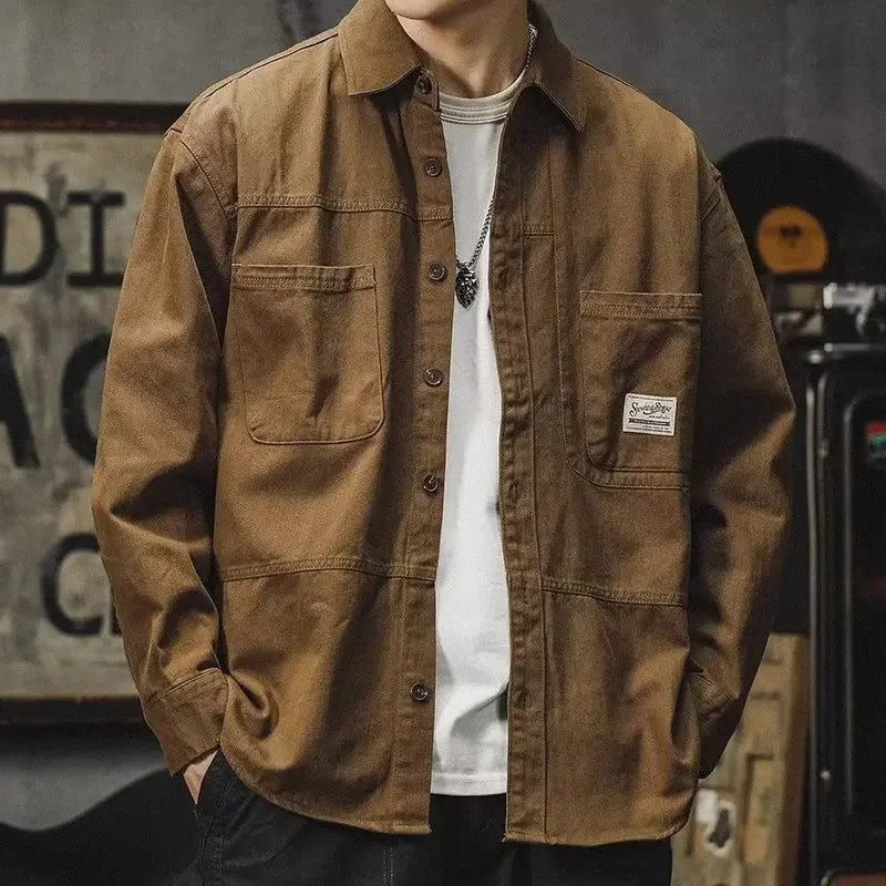 Long Sleeve Casual Shirt Men's Stylish Korean Style Workwear Spring Autumn New Arrival Comfortable Fit Fashionable Brand