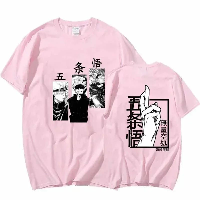 2025 Anime Satoru Gojo Jujutsu Kaisen T-shirt Fashion summer loose men's printed T-shirt Short sleeve sports casual T-shirt top