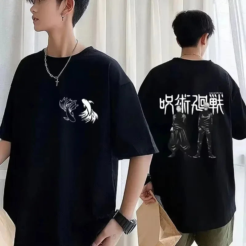 2025 Japanese animation Jujutsu Kaisen T-shirt Satoru Gojo Geto Suguru anime Harajuku style casual clothing top