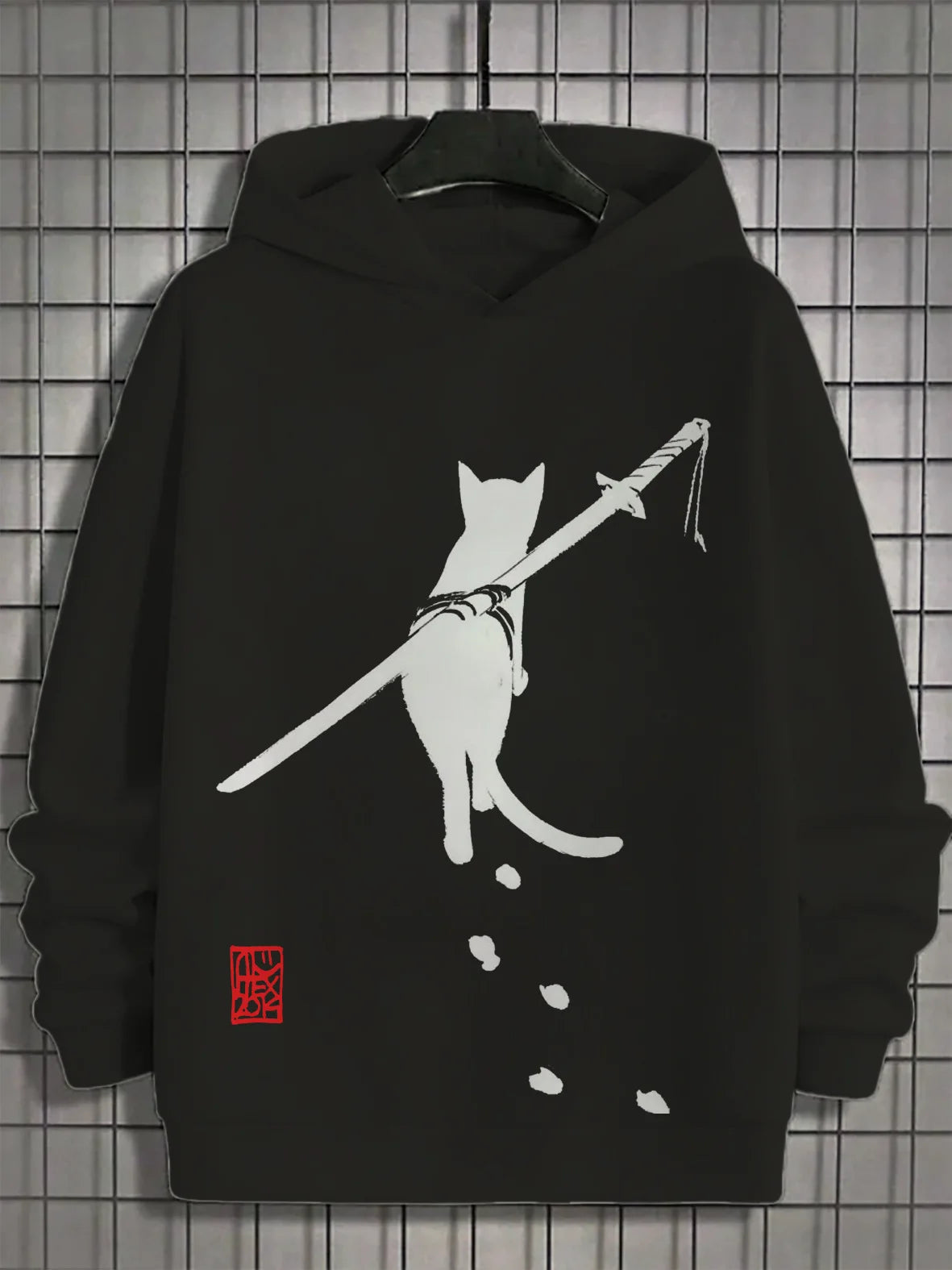 Samurai Men's Hoodie Print Y2k Sweatshirt Harajuku Hooded Shirt Pullover Casual Oversized Long Sleeve Sport Top Men's Clothing