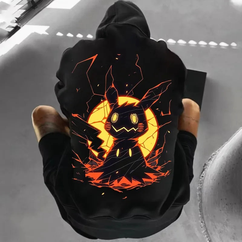Pokémon Fun Mimikyu Glow Print Hoodie for Men and Women 2025 Autumn/Winter New Y2K Harajuku Plus Size Casual Sweatshirt Top