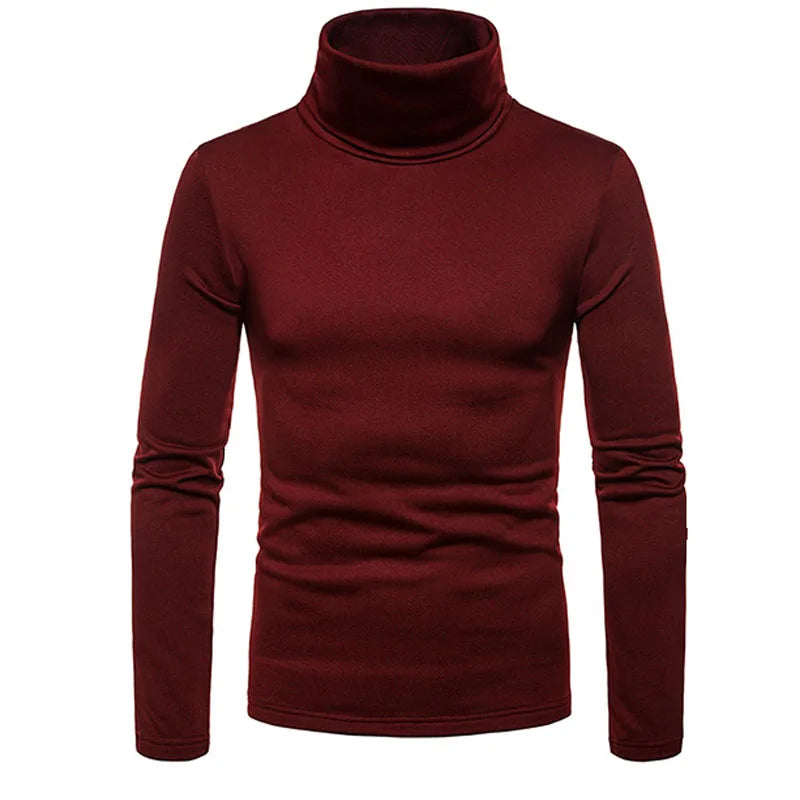 Turtleneck Pullovers Sweaters Men 2020 Autumn Winter Solid Color Long Sleeve Knitting Sweater Thickening Men's Bottoming Shirt