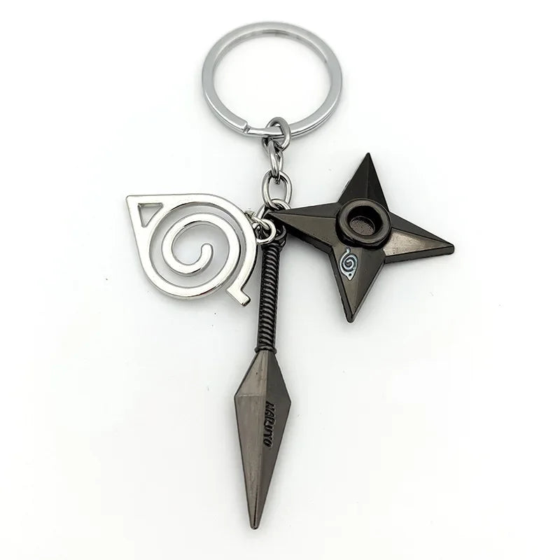 Naruto Keychain Toy Xiao Organization Red Cloud Keychain Kunai Shuriken Konoha Ninja Backpack Accessories Christmas Gift