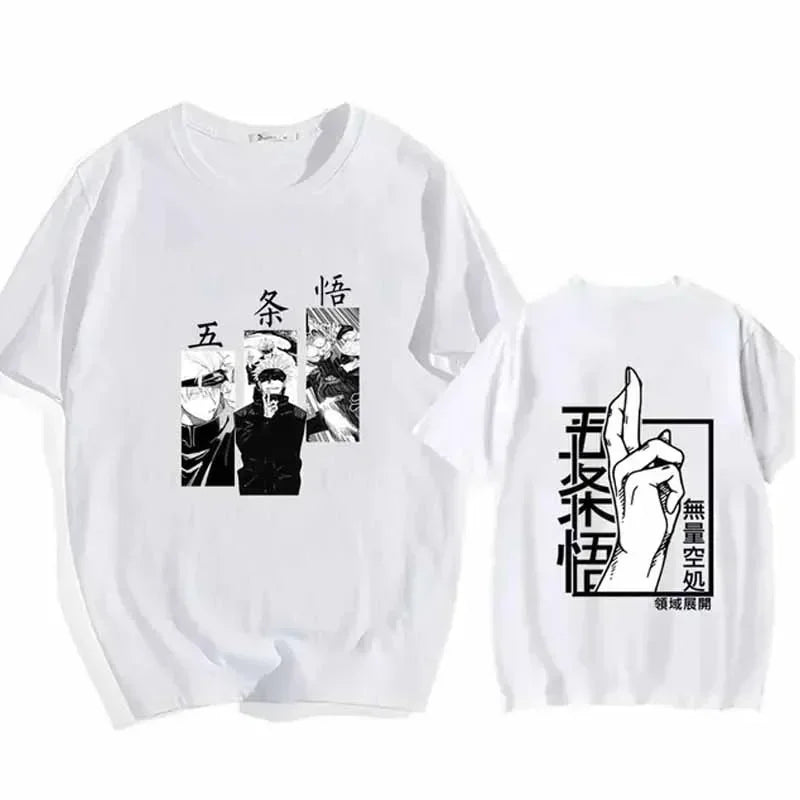 2025 Anime Satoru Gojo Jujutsu Kaisen T-shirt Fashion summer loose men's printed T-shirt Short sleeve sports casual T-shirt top