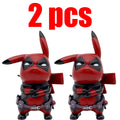 Pikachu Cos Deadpool Figure Q-Version Pikachu Action Figures Statue Model Desk Decoration Collection Dolls Toys Chrismas Gift