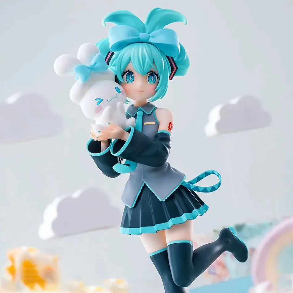 Hot 21CM Anime Hatsune Miku X Cinnamoroll Figure Anime Peripheral Collectible Models Decorative Decorations Children Kawaii Gift