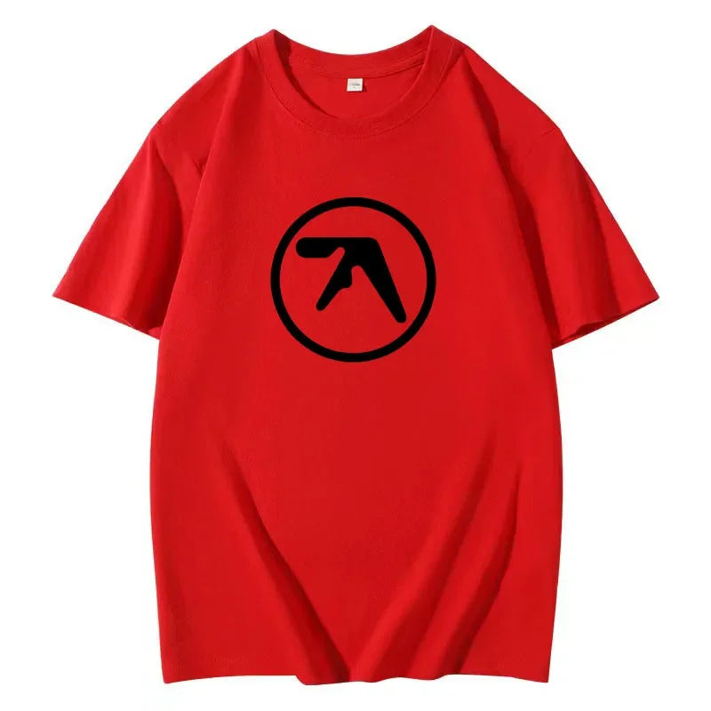 2024 Male Funny Present Fashion Aphex Twin Short Sleeves Men's Black T-Shirt Men T Shirt Print Cotton Short Sleeve T-shirt