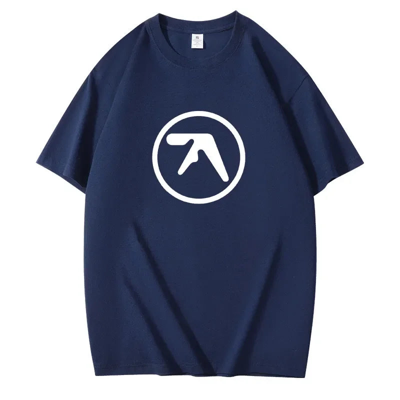 2024 Male Funny Present Fashion Aphex Twin Short Sleeves Men's Black T-Shirt Men T Shirt Print Cotton Short Sleeve T-shirt