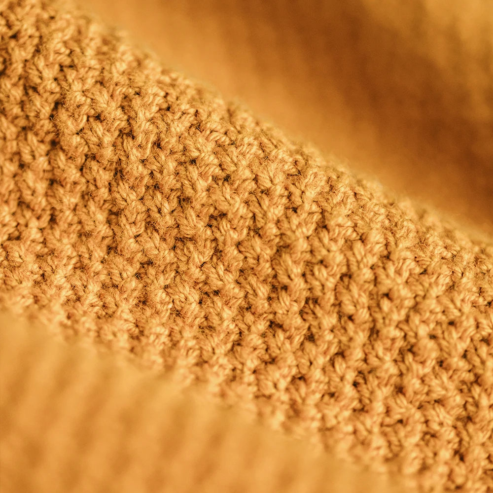 Maden New Vintage Half - Turtleneck Knitted Sweater Yellow Base Layer Pullover Warm Inner Wear for Men's Autumn and Winter Tops