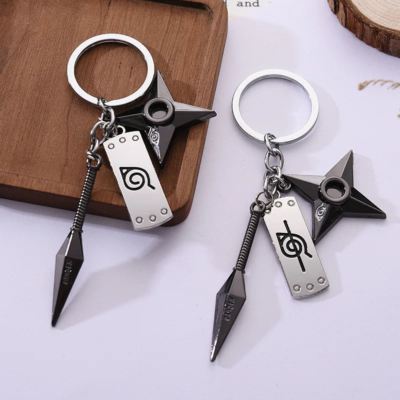 Naruto Keychain Toy Xiao Organization Red Cloud Keychain Kunai Shuriken Konoha Ninja Backpack Accessories Christmas Gift