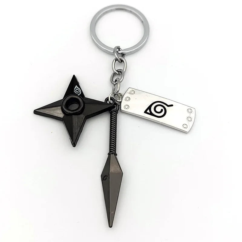 Naruto Keychain Toy Xiao Organization Red Cloud Keychain Kunai Shuriken Konoha Ninja Backpack Accessories Christmas Gift