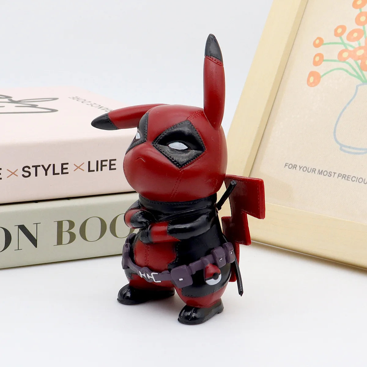 Pikachu Cos Deadpool Figure Q-Version Pikachu Action Figures Statue Model Desk Decoration Collection Dolls Toys Chrismas Gift
