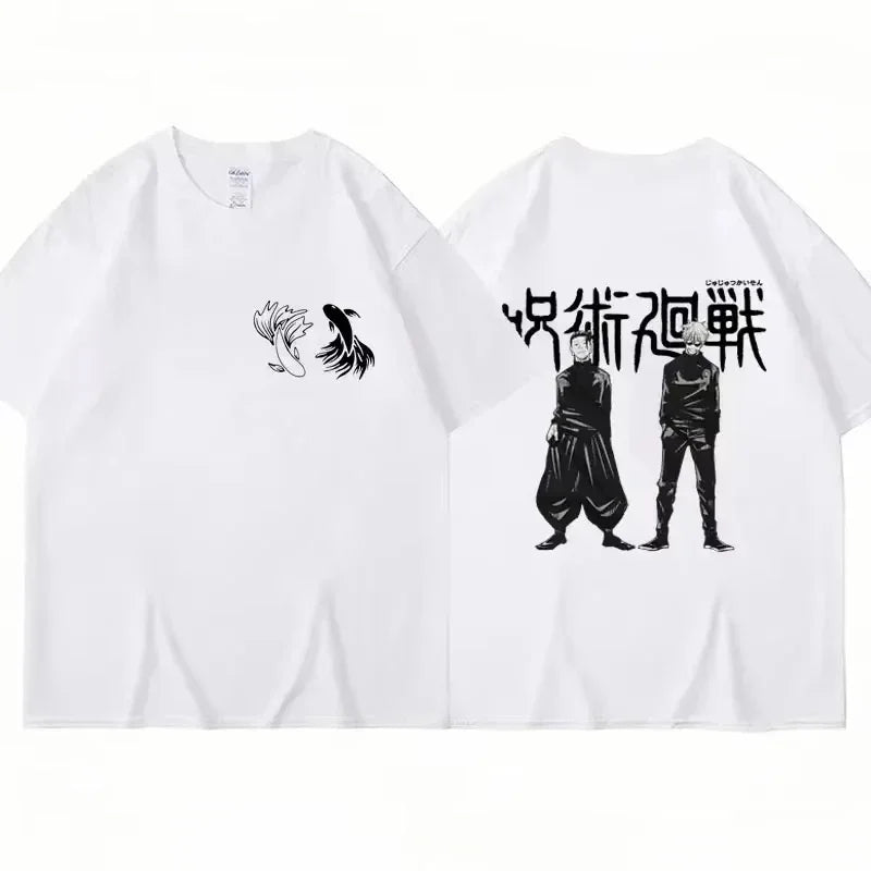 2025 Japanese animation Jujutsu Kaisen T-shirt Satoru Gojo Geto Suguru anime Harajuku style casual clothing top