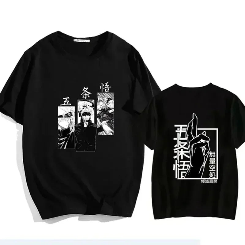 2025 Anime Satoru Gojo Jujutsu Kaisen T-shirt Fashion summer loose men's printed T-shirt Short sleeve sports casual T-shirt top