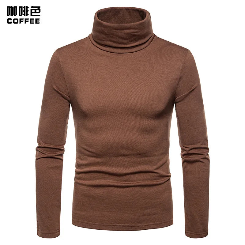 Turtleneck Pullovers Sweaters Men 2020 Autumn Winter Solid Color Long Sleeve Knitting Sweater Thickening Men's Bottoming Shirt