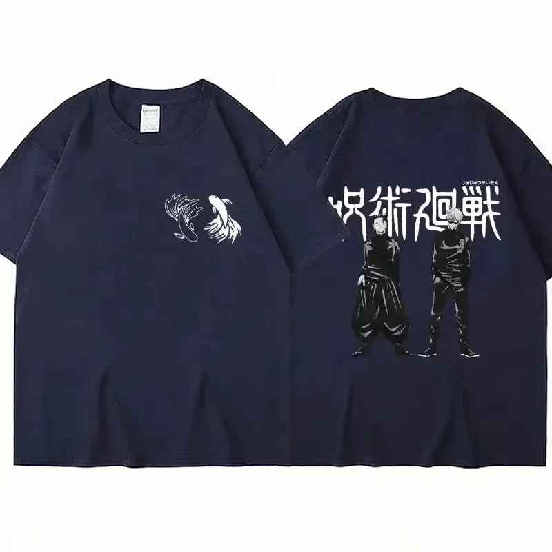 2025 Japanese animation Jujutsu Kaisen T-shirt Satoru Gojo Geto Suguru anime Harajuku style casual clothing top