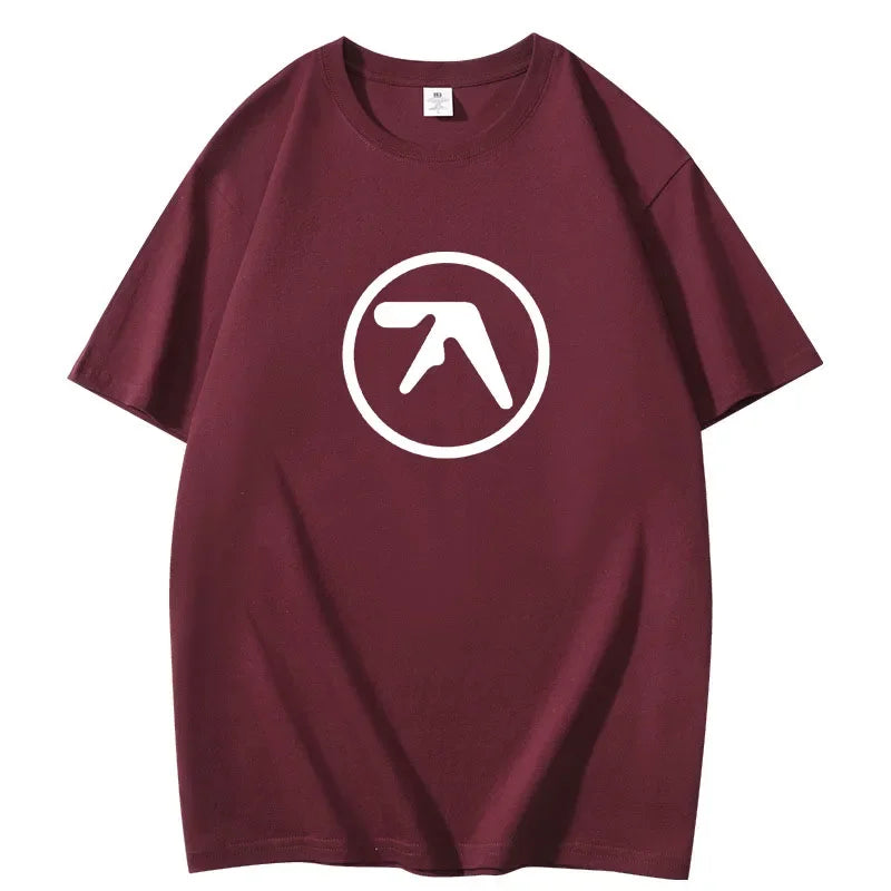 2024 Male Funny Present Fashion Aphex Twin Short Sleeves Men's Black T-Shirt Men T Shirt Print Cotton Short Sleeve T-shirt