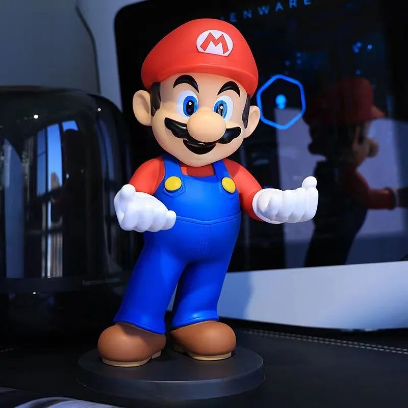 31cm Super Mario Over Size Action Figure Toys Game Controller Mobile Phone Holder Collection Cartoon Model Vinyl Doll