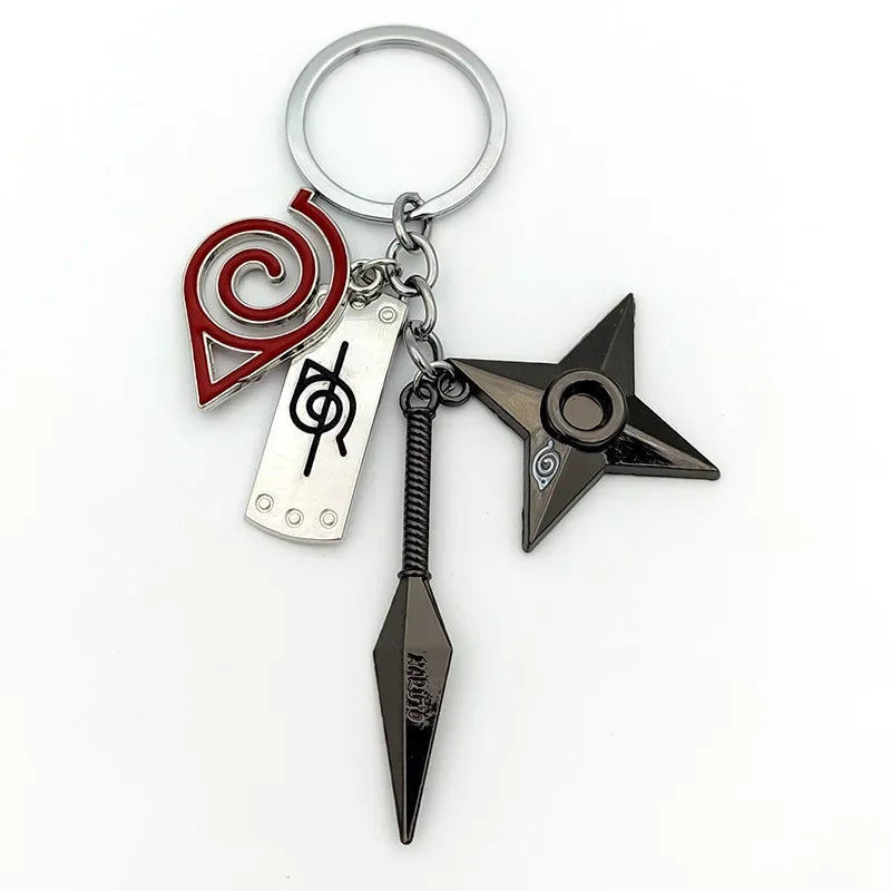 Naruto Keychain Toy Xiao Organization Red Cloud Keychain Kunai Shuriken Konoha Ninja Backpack Accessories Christmas Gift