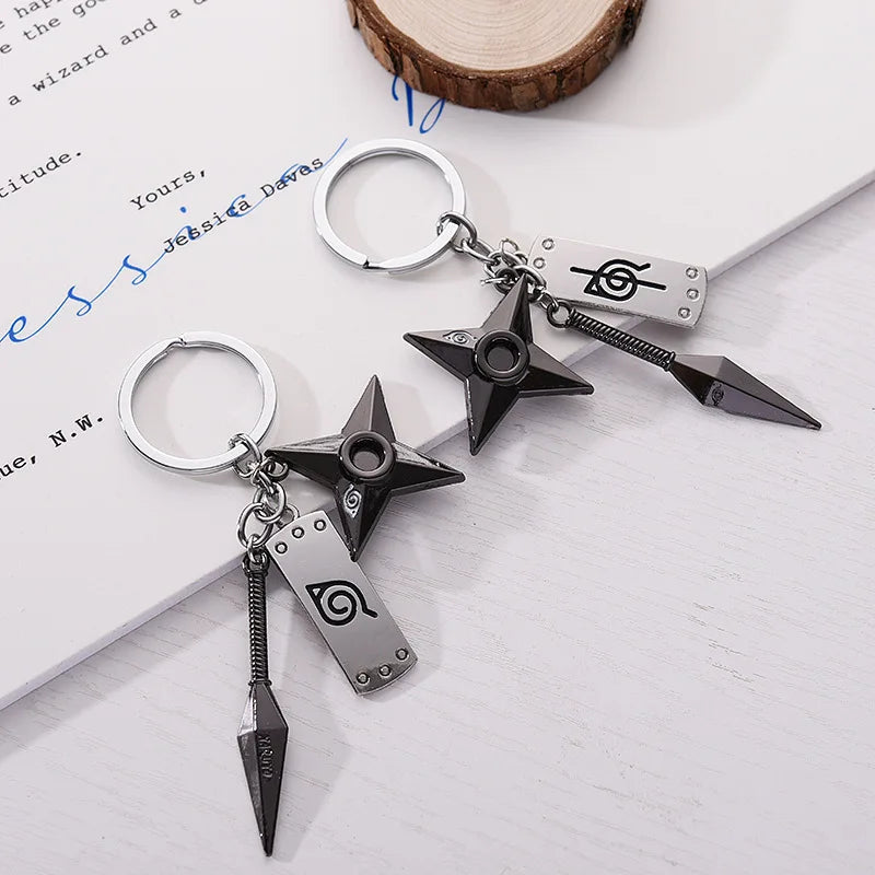 Naruto Keychain Toy Xiao Organization Red Cloud Keychain Kunai Shuriken Konoha Ninja Backpack Accessories Christmas Gift