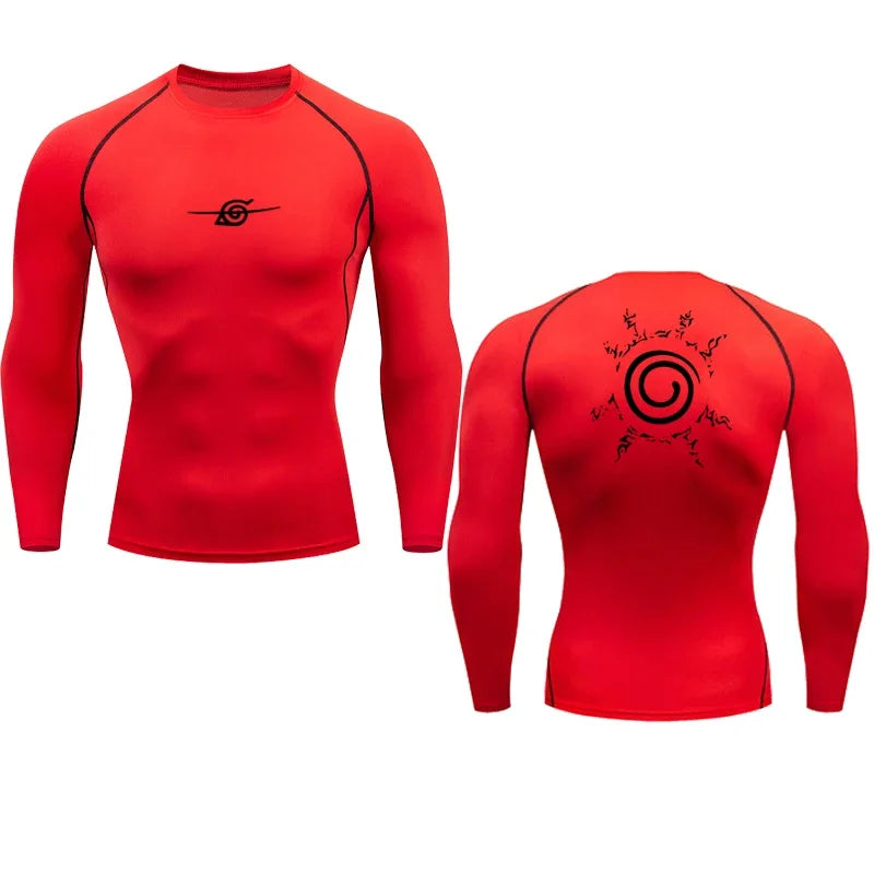 Naruto Anime Summer Short Sleeve T-Shirt Men Compression Shirt Running Quick Dry Gym Jogging Sports Shirts Rashguard Tops