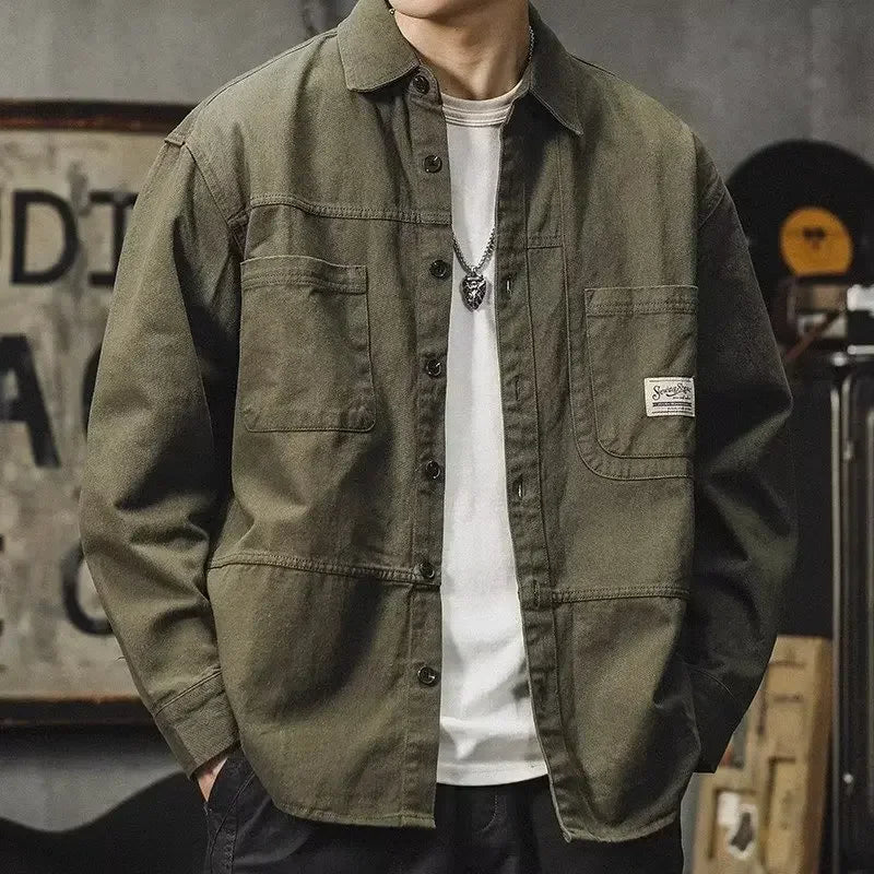 Long Sleeve Casual Shirt Men's Stylish Korean Style Workwear Spring Autumn New Arrival Comfortable Fit Fashionable Brand
