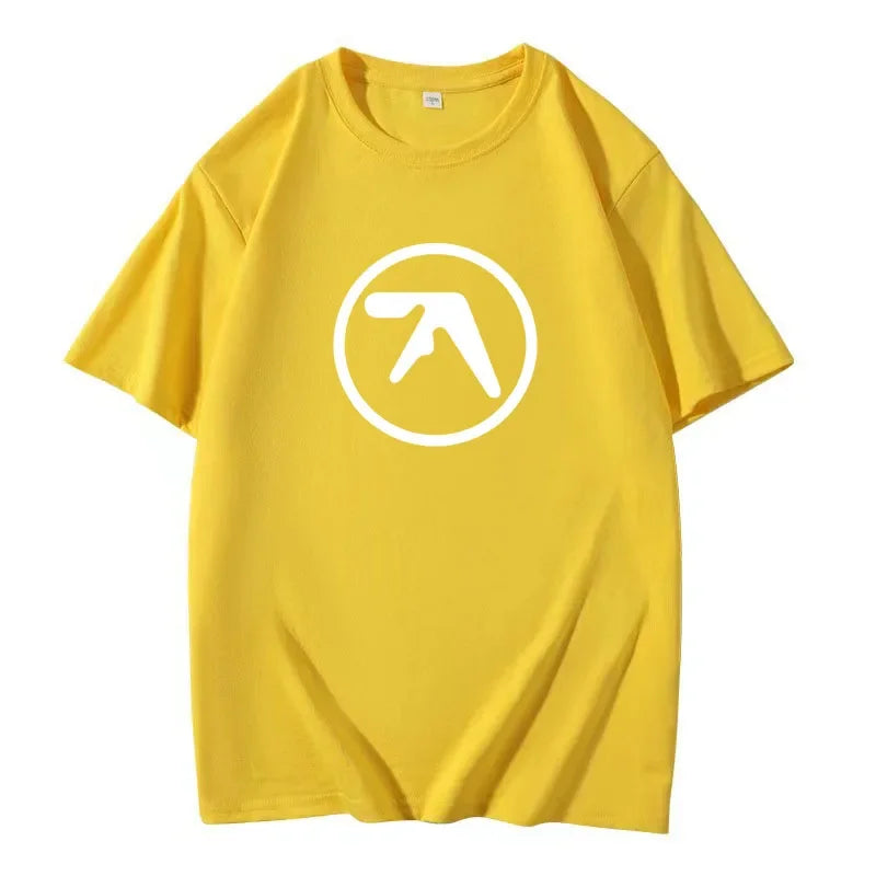 2024 Male Funny Present Fashion Aphex Twin Short Sleeves Men's Black T-Shirt Men T Shirt Print Cotton Short Sleeve T-shirt