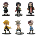 6Pcs Set Anime Demon Slayer Figure 7cm Kamado Tanjirou Kamado Nezuko Mini Cute Edition Pvc Doll Toy Desktop Ornament Gift