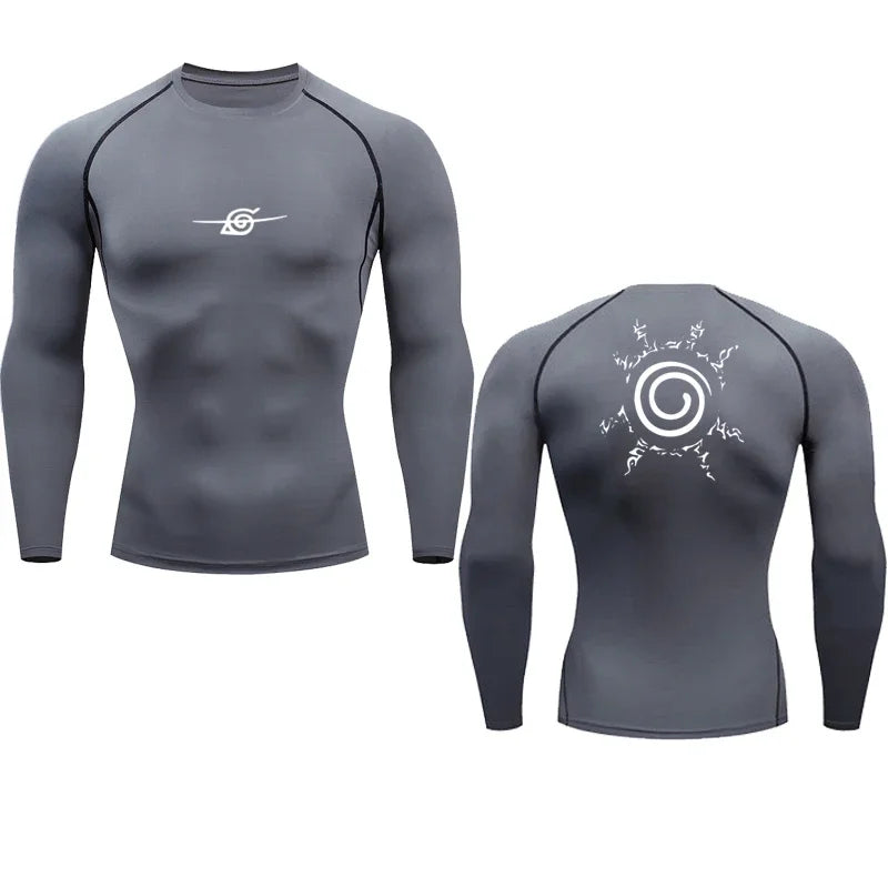 Naruto Anime Summer Short Sleeve T-Shirt Men Compression Shirt Running Quick Dry Gym Jogging Sports Shirts Rashguard Tops