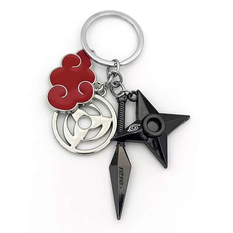 Naruto Keychain Toy Xiao Organization Red Cloud Keychain Kunai Shuriken Konoha Ninja Backpack Accessories Christmas Gift