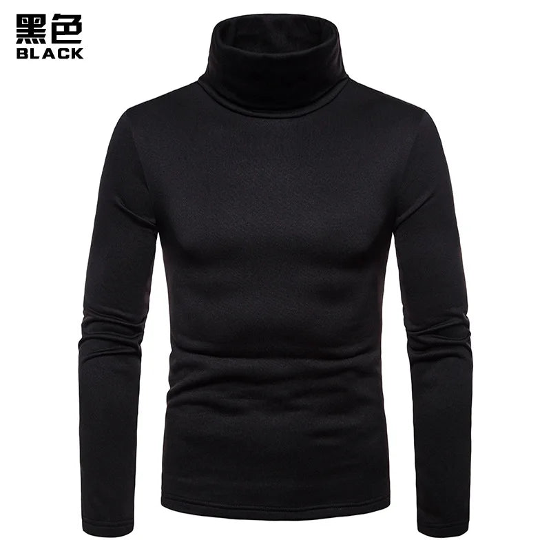 Turtleneck Pullovers Sweaters Men 2020 Autumn Winter Solid Color Long Sleeve Knitting Sweater Thickening Men's Bottoming Shirt