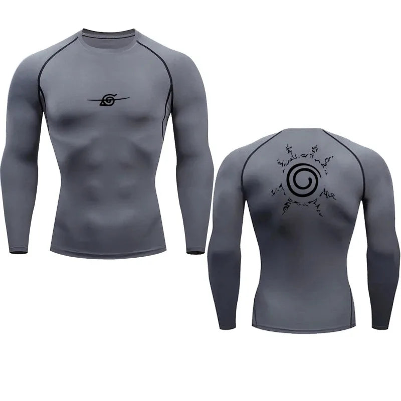 Naruto Anime Summer Short Sleeve T-Shirt Men Compression Shirt Running Quick Dry Gym Jogging Sports Shirts Rashguard Tops