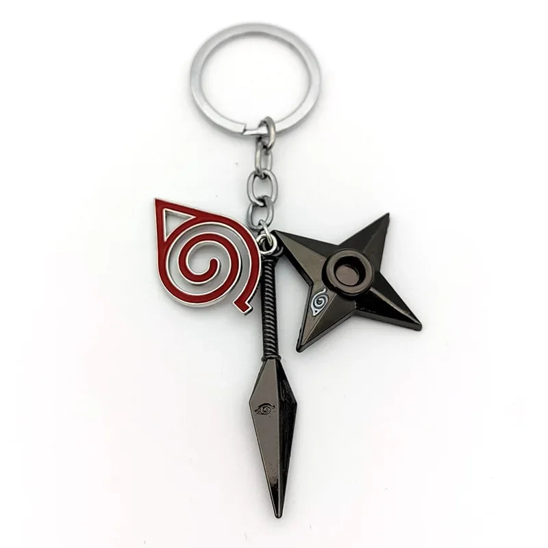 Naruto Keychain Toy Xiao Organization Red Cloud Keychain Kunai Shuriken Konoha Ninja Backpack Accessories Christmas Gift