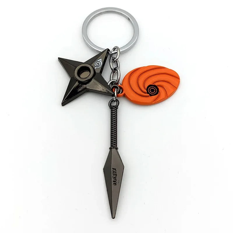 Naruto Keychain Toy Xiao Organization Red Cloud Keychain Kunai Shuriken Konoha Ninja Backpack Accessories Christmas Gift
