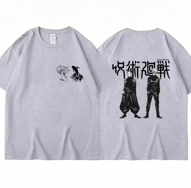 2025 Japanese animation Jujutsu Kaisen T-shirt Satoru Gojo Geto Suguru anime Harajuku style casual clothing top