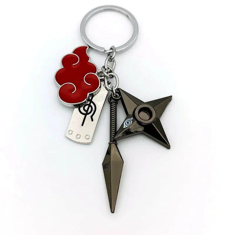 Naruto Keychain Toy Xiao Organization Red Cloud Keychain Kunai Shuriken Konoha Ninja Backpack Accessories Christmas Gift