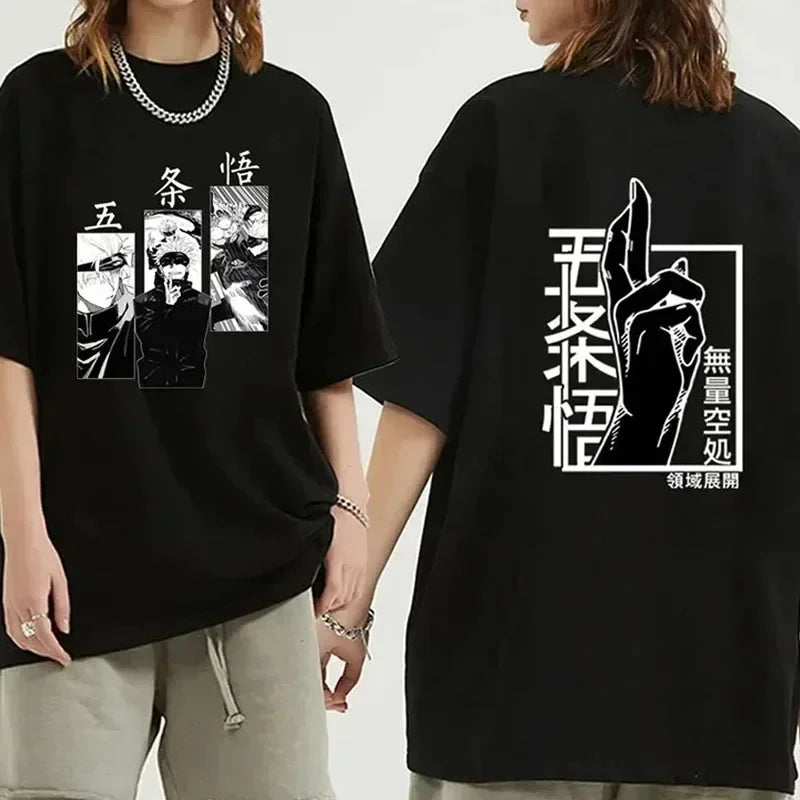 2025 Anime Satoru Gojo Jujutsu Kaisen T-shirt Fashion summer loose men's printed T-shirt Short sleeve sports casual T-shirt top