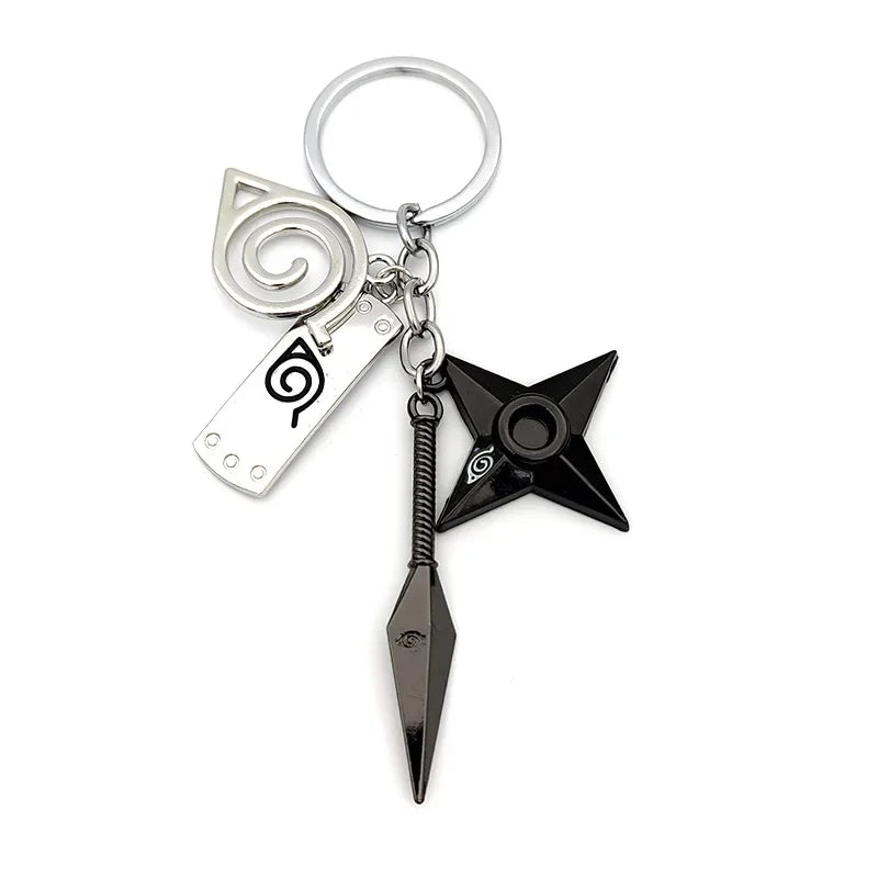 Naruto Keychain Toy Xiao Organization Red Cloud Keychain Kunai Shuriken Konoha Ninja Backpack Accessories Christmas Gift