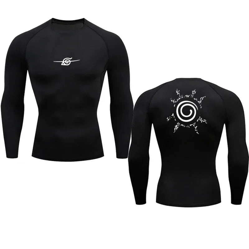 Naruto Anime Summer Short Sleeve T-Shirt Men Compression Shirt Running Quick Dry Gym Jogging Sports Shirts Rashguard Tops