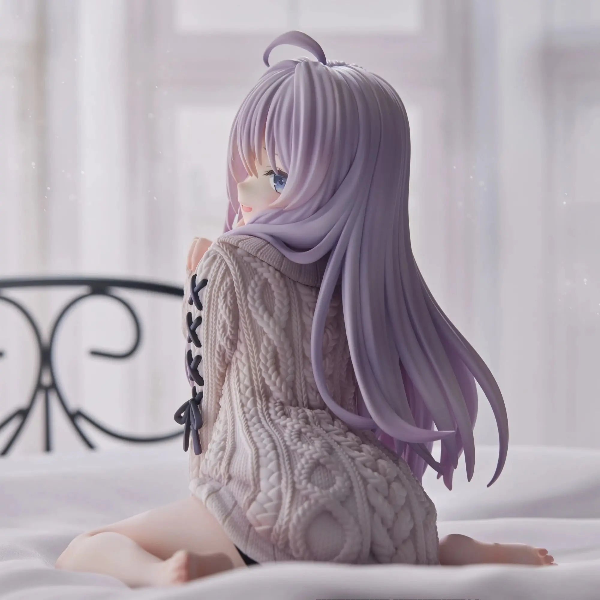 15cm The Journey of Elaina Anime Figure Knit Dress Witch Elaina Action Figure PVC Collection Model Doll Toys for Christmas Gifts